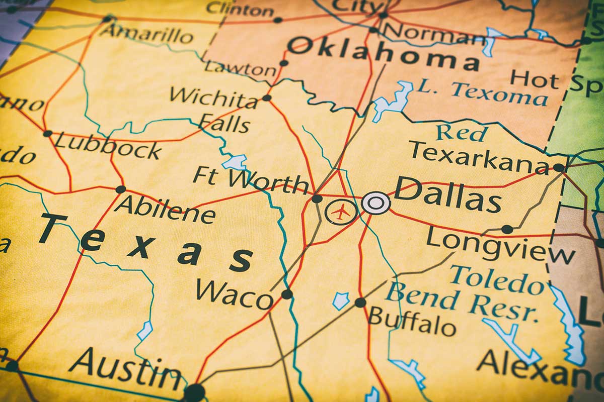 Map of Texas and Oklahoma Map of Texas and Oklahoma