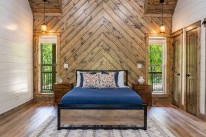 Bedroom in a Hochatown cabin